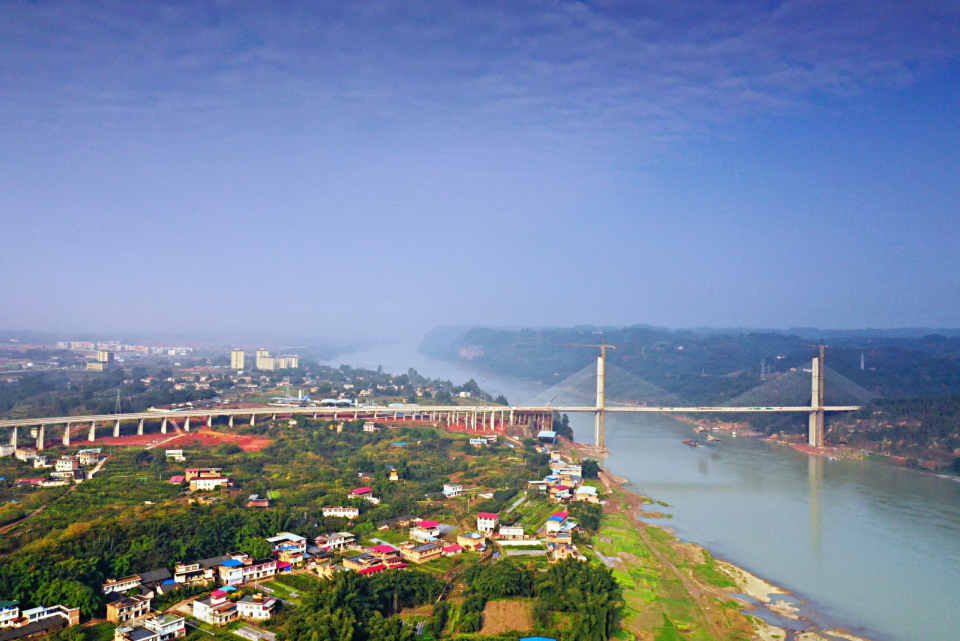 宜彝高速繞城西段岷江特大橋 中鐵(宜賓)宜彝高速公路有限公司供圖 一