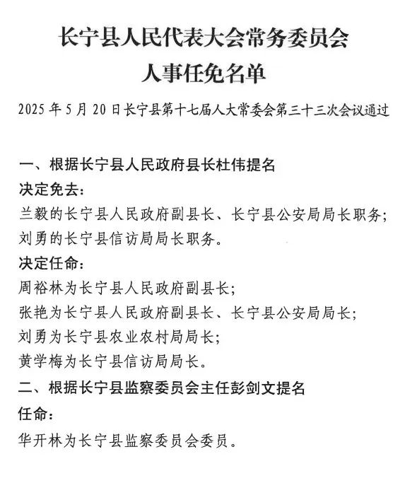 宜宾最新人事任免!